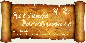Miljenko Mačukanović vizit kartica